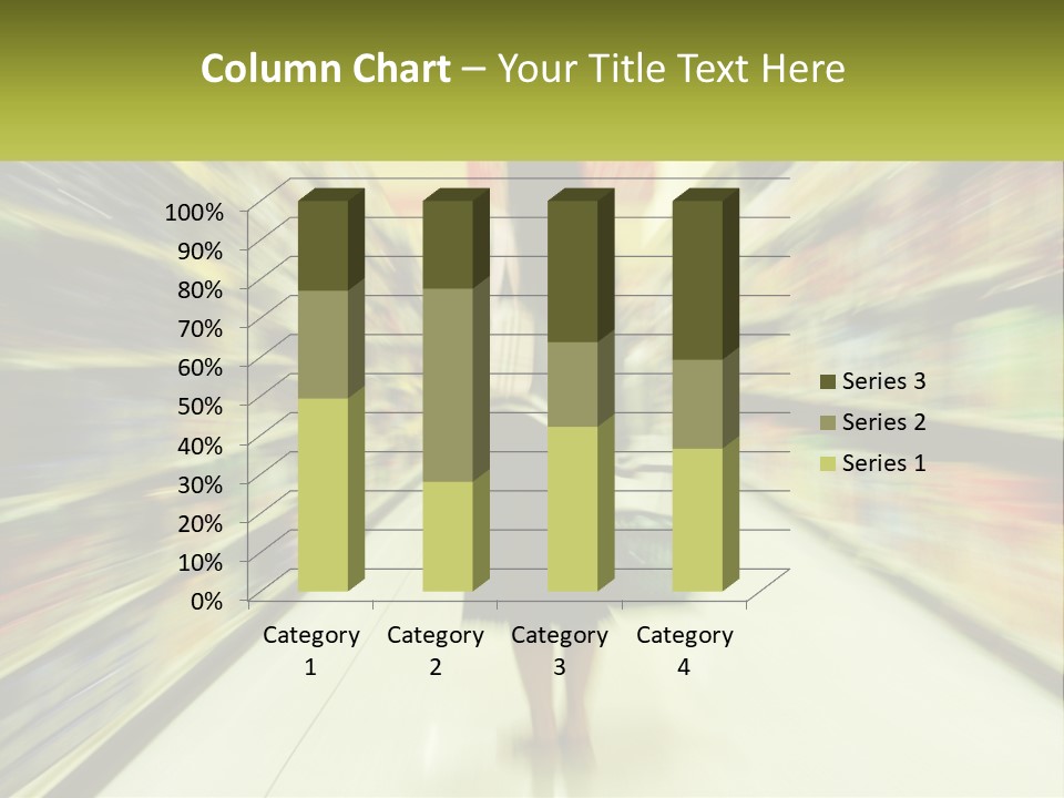 A Woman Is Walking Down A Grocery Aisle PowerPoint Template