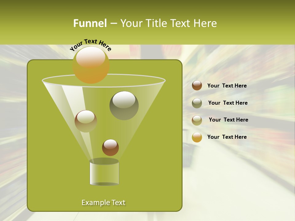 A Woman Is Walking Down A Grocery Aisle PowerPoint Template