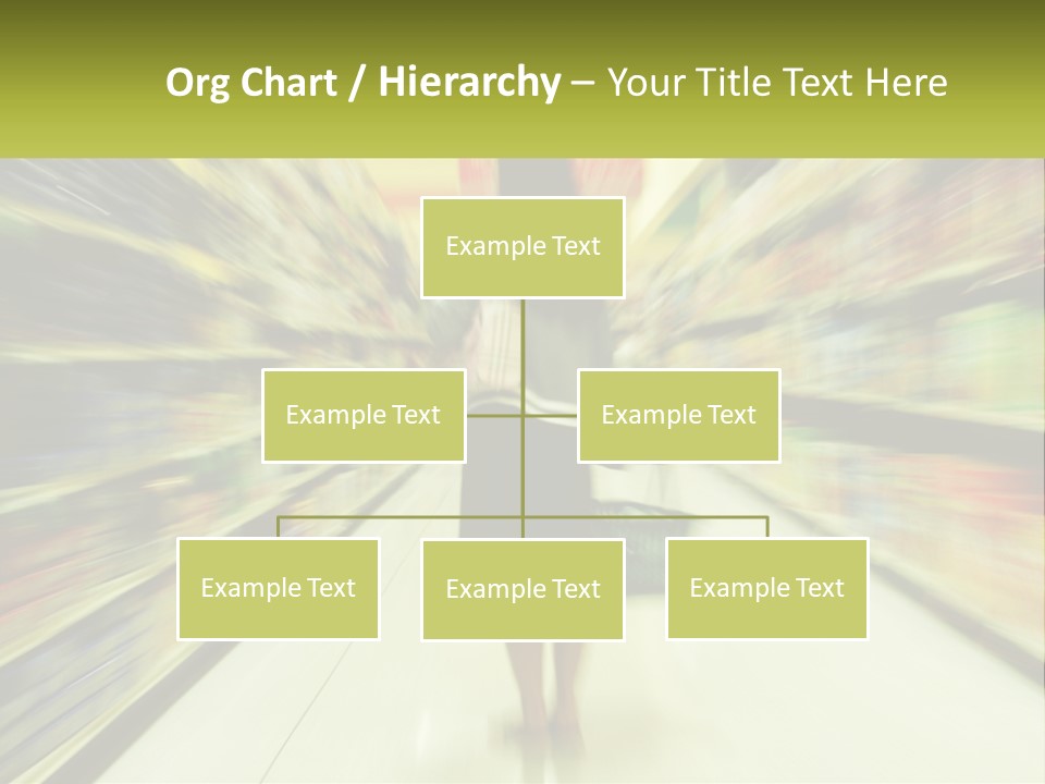 A Woman Is Walking Down A Grocery Aisle PowerPoint Template