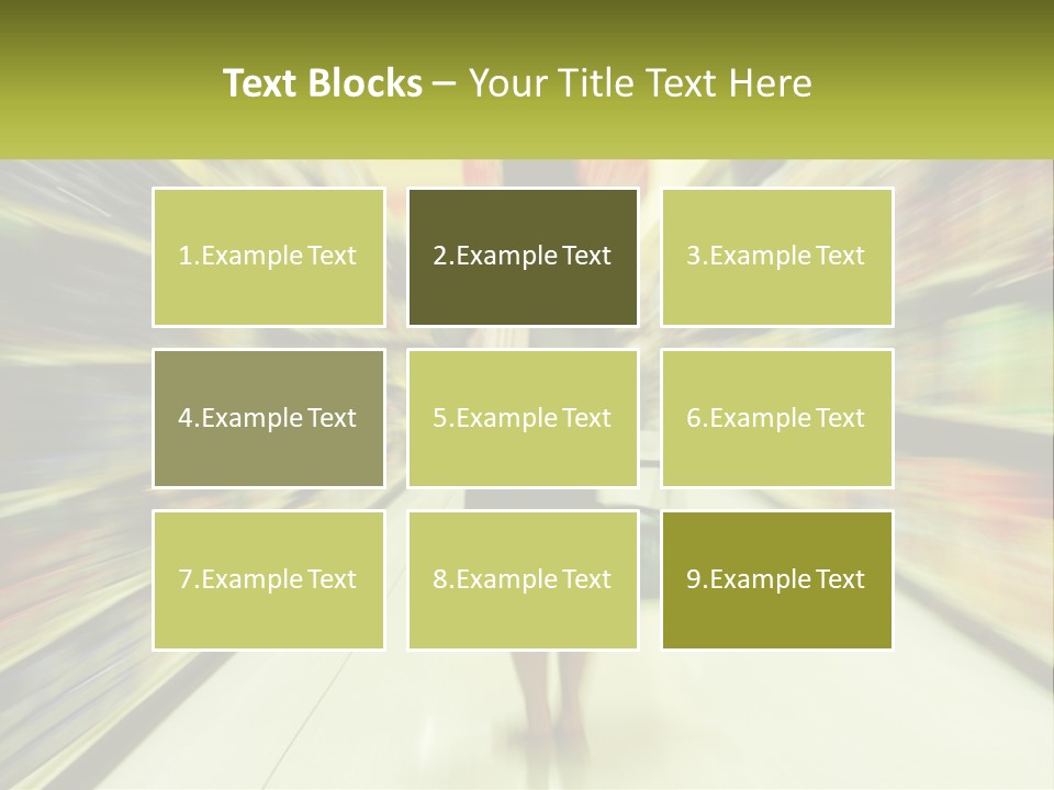 A Woman Is Walking Down A Grocery Aisle PowerPoint Template