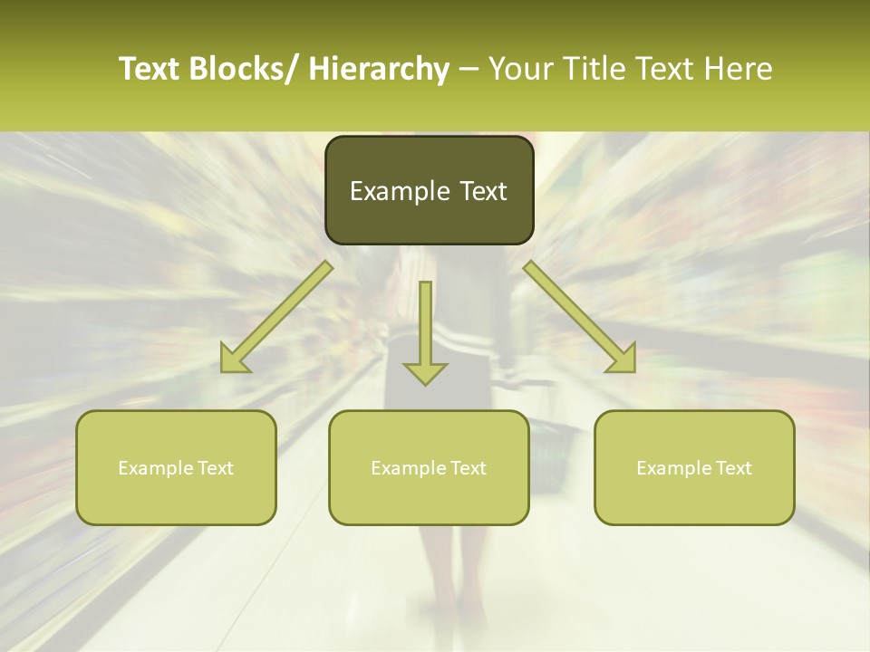 A Woman Is Walking Down A Grocery Aisle PowerPoint Template