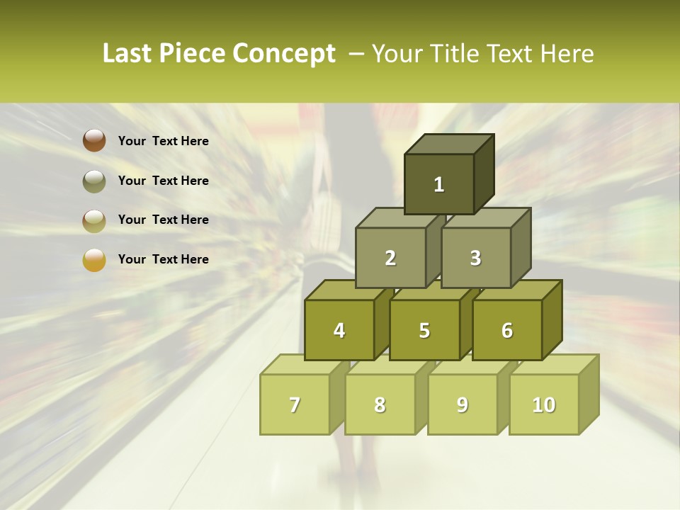 A Woman Is Walking Down A Grocery Aisle PowerPoint Template