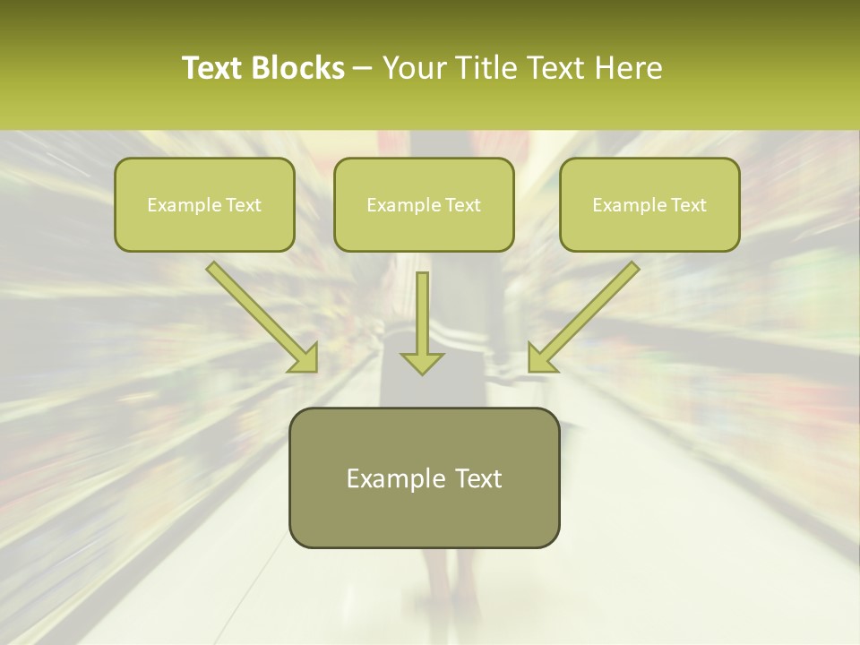 A Woman Is Walking Down A Grocery Aisle PowerPoint Template