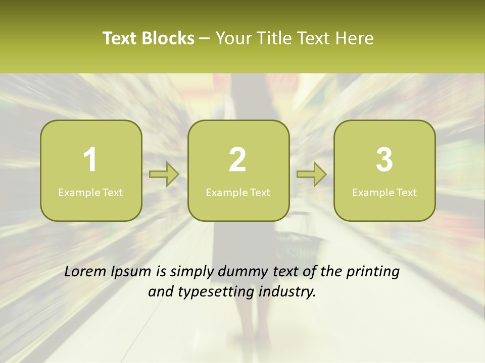 A Woman Is Walking Down A Grocery Aisle PowerPoint Template