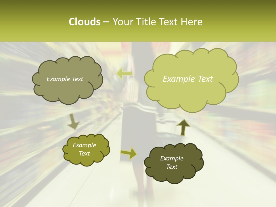 A Woman Is Walking Down A Grocery Aisle PowerPoint Template
