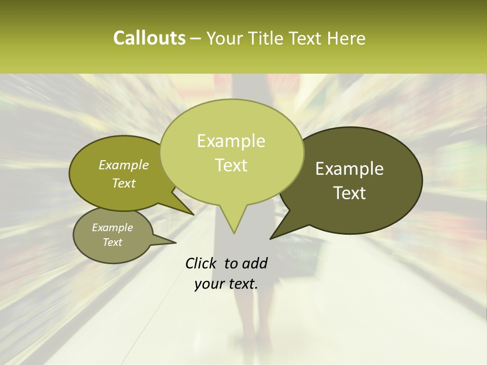 A Woman Is Walking Down A Grocery Aisle PowerPoint Template