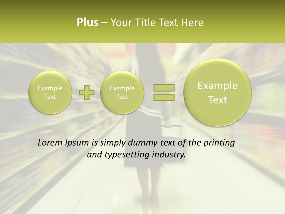 A Woman Is Walking Down A Grocery Aisle PowerPoint Template