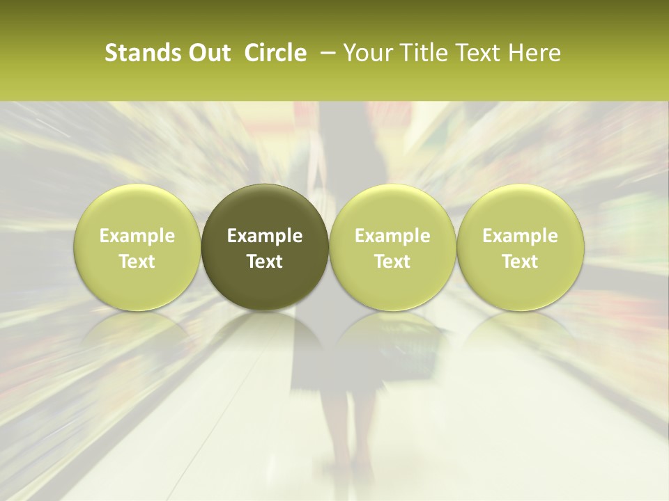 A Woman Is Walking Down A Grocery Aisle PowerPoint Template
