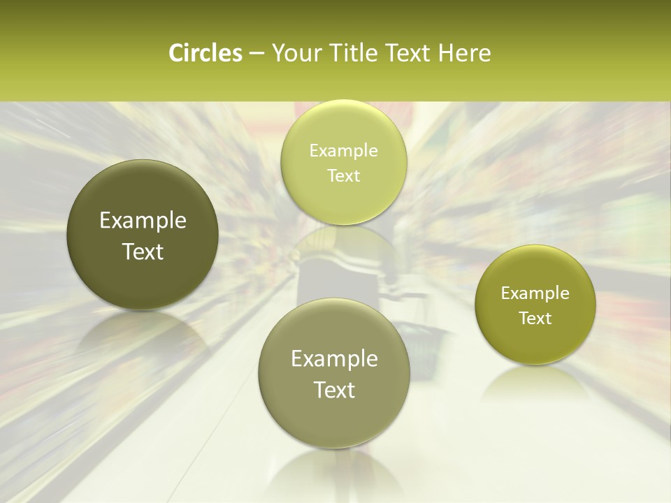 A Woman Is Walking Down A Grocery Aisle PowerPoint Template