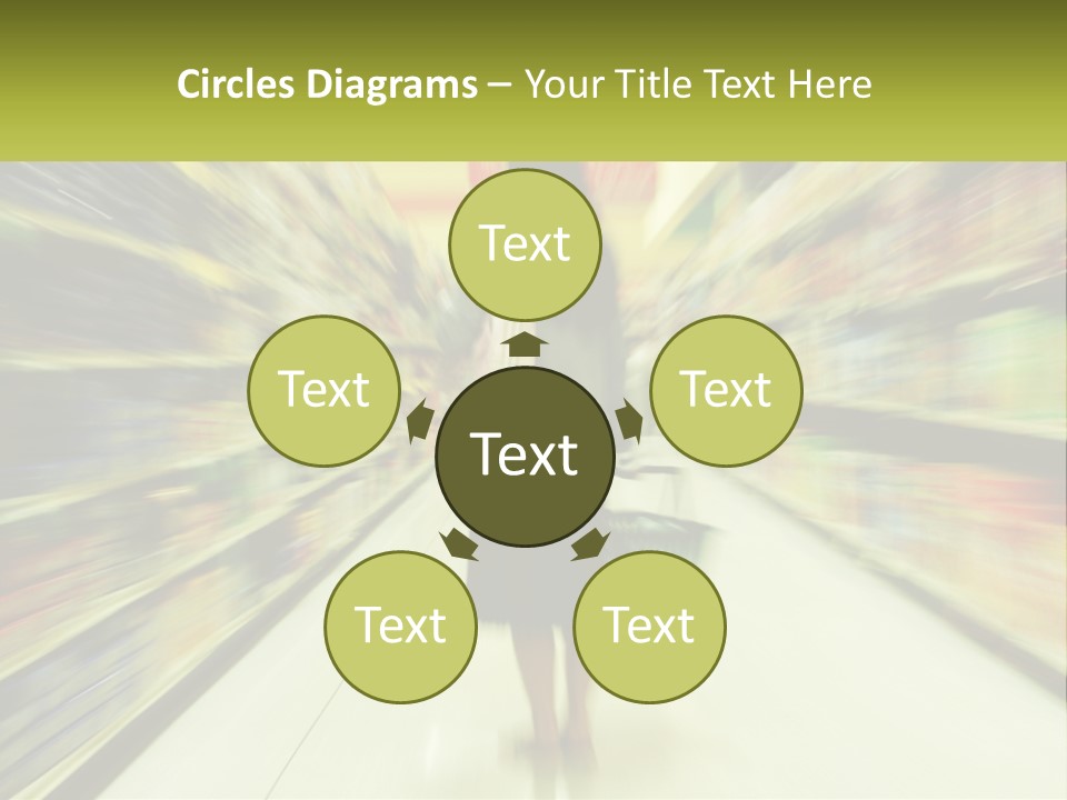 A Woman Is Walking Down A Grocery Aisle PowerPoint Template