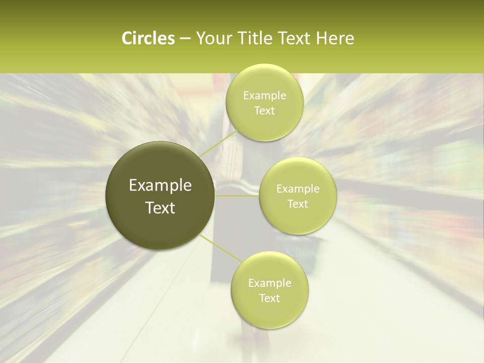 A Woman Is Walking Down A Grocery Aisle PowerPoint Template