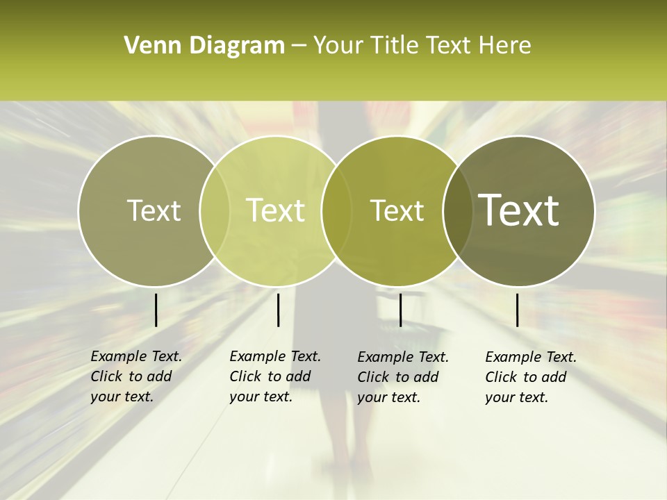 A Woman Is Walking Down A Grocery Aisle PowerPoint Template
