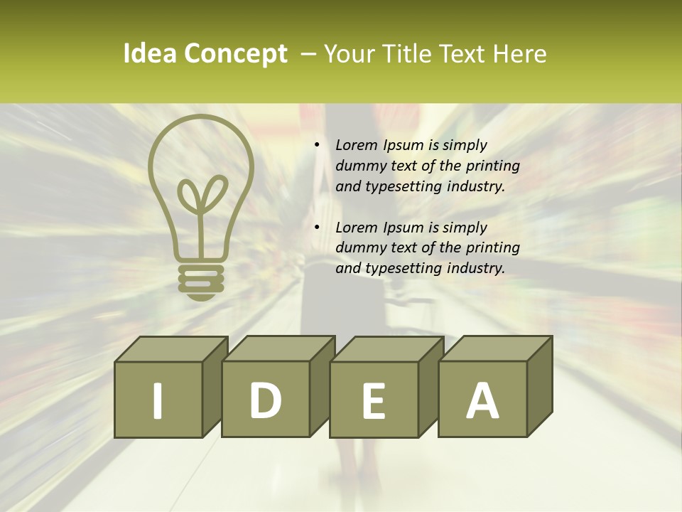 A Woman Is Walking Down A Grocery Aisle PowerPoint Template