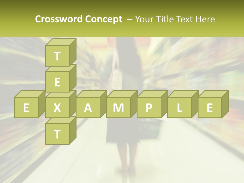 A Woman Is Walking Down A Grocery Aisle PowerPoint Template