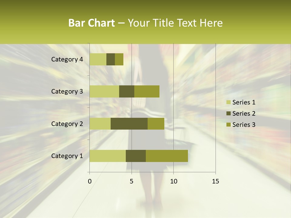 A Woman Is Walking Down A Grocery Aisle PowerPoint Template