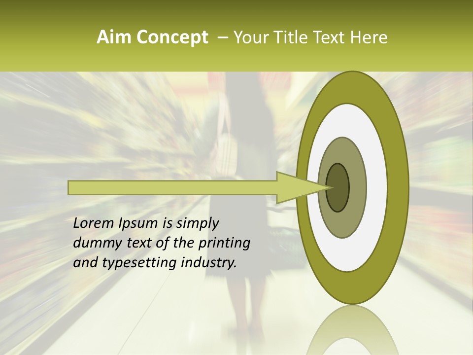 A Woman Is Walking Down A Grocery Aisle PowerPoint Template