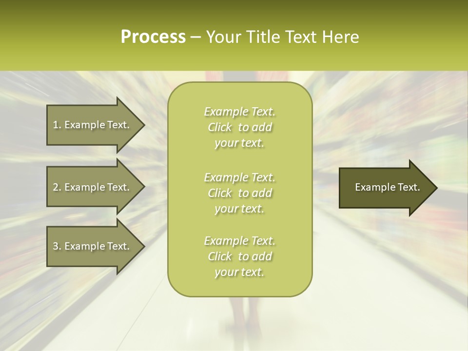A Woman Is Walking Down A Grocery Aisle PowerPoint Template