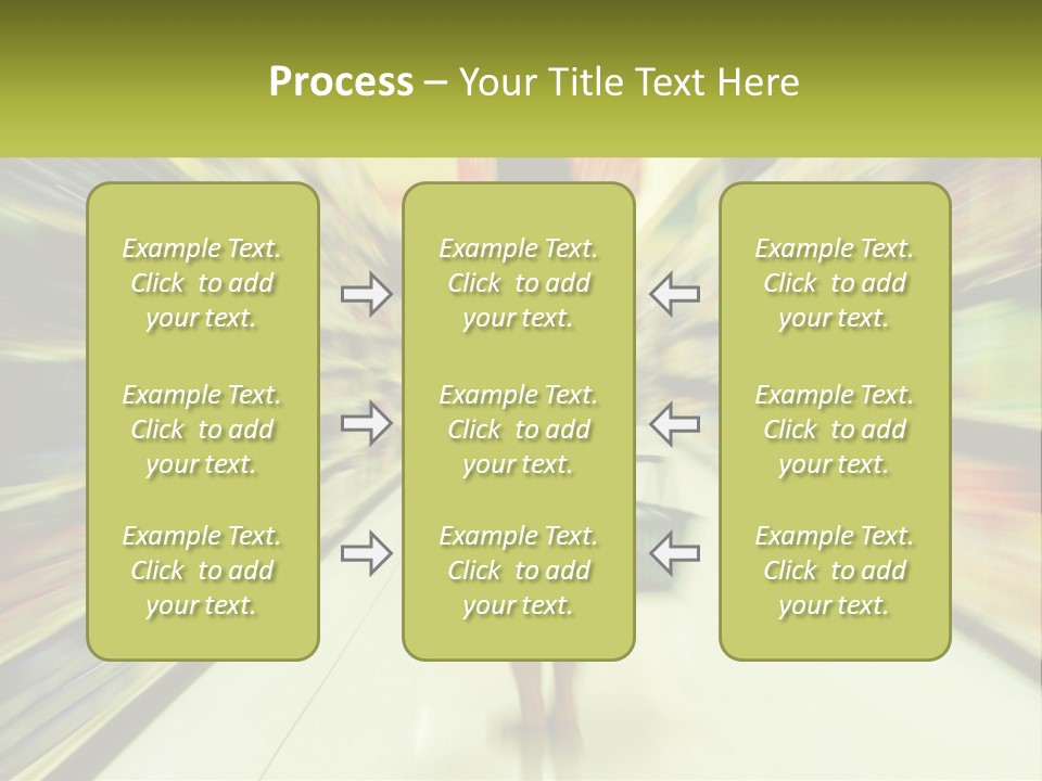 A Woman Is Walking Down A Grocery Aisle PowerPoint Template