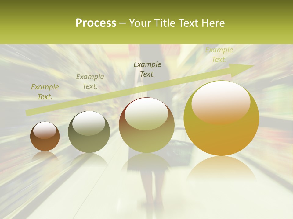 A Woman Is Walking Down A Grocery Aisle PowerPoint Template