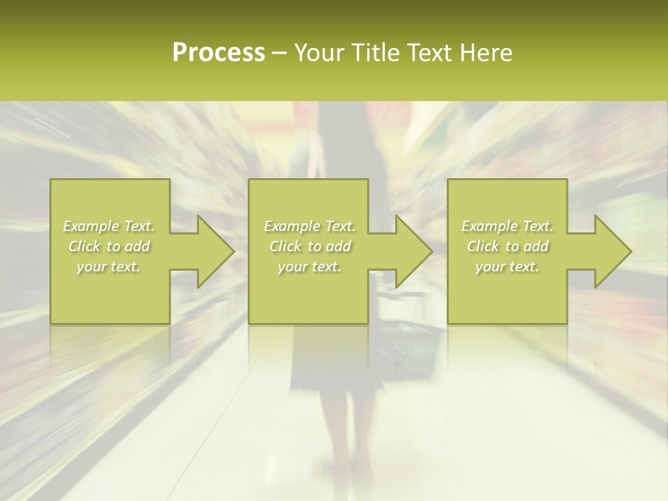 A Woman Is Walking Down A Grocery Aisle PowerPoint Template