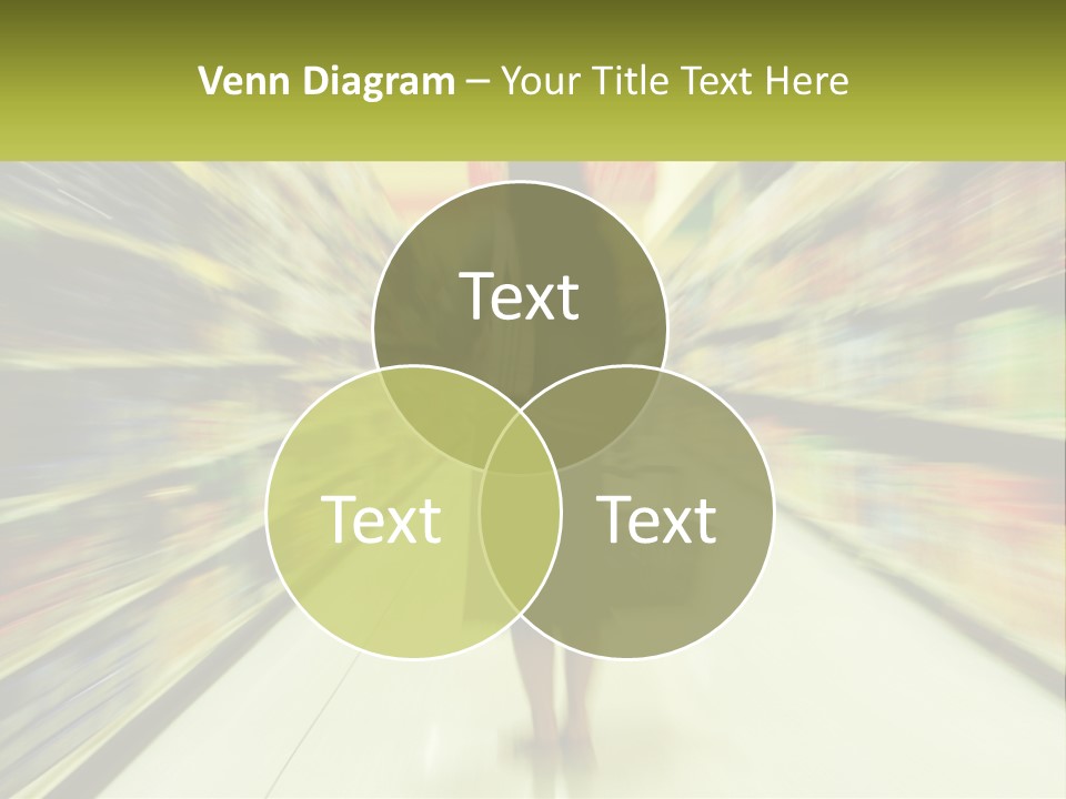 A Woman Is Walking Down A Grocery Aisle PowerPoint Template