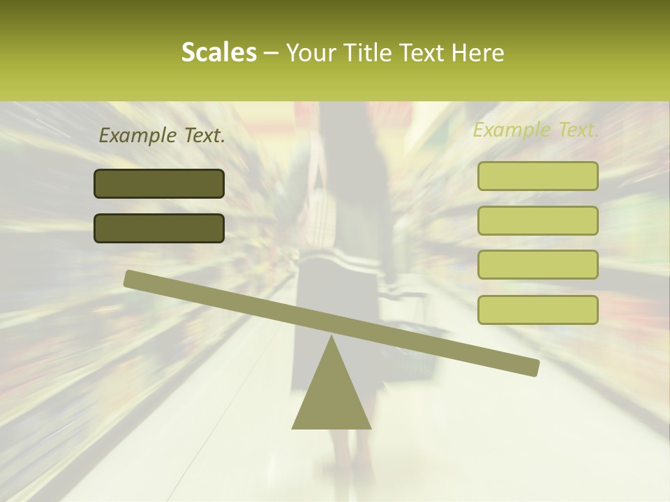 A Woman Is Walking Down A Grocery Aisle PowerPoint Template