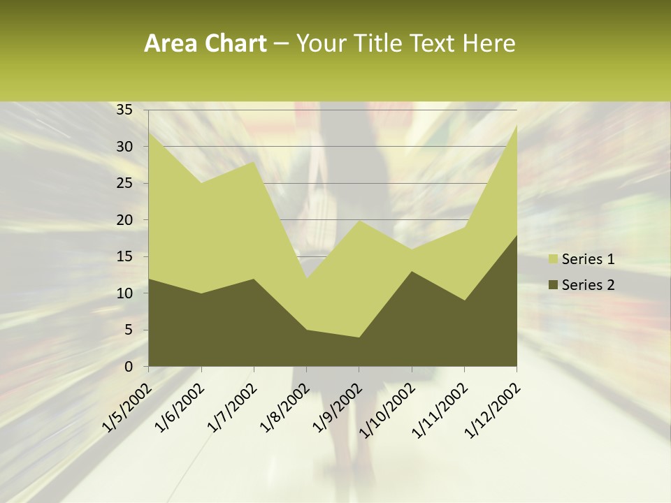 A Woman Is Walking Down A Grocery Aisle PowerPoint Template