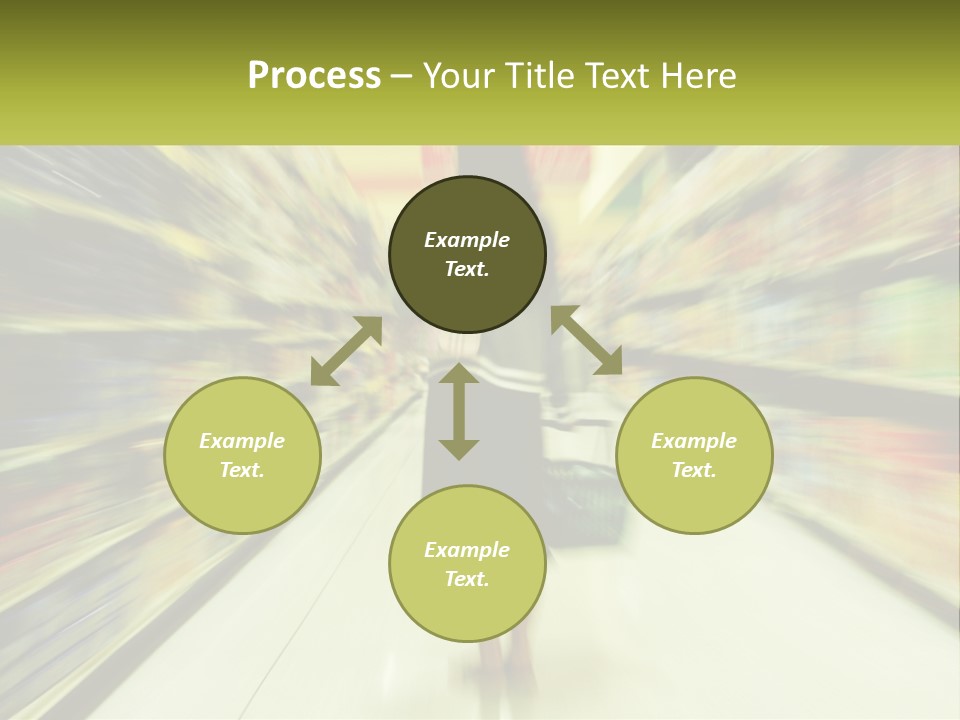 A Woman Is Walking Down A Grocery Aisle PowerPoint Template