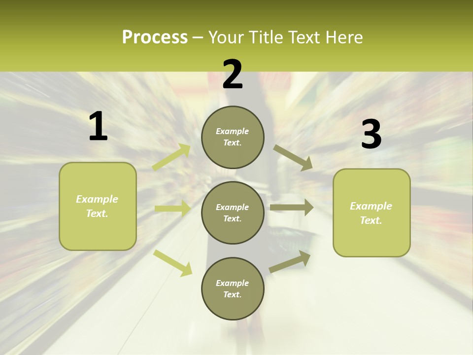 A Woman Is Walking Down A Grocery Aisle PowerPoint Template