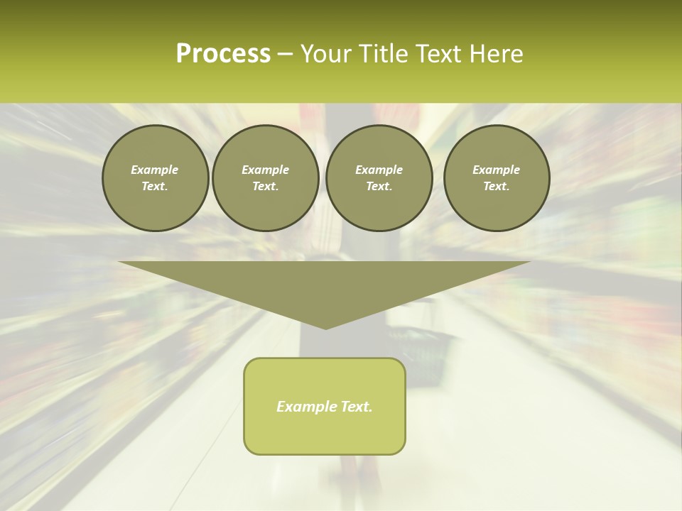 A Woman Is Walking Down A Grocery Aisle PowerPoint Template