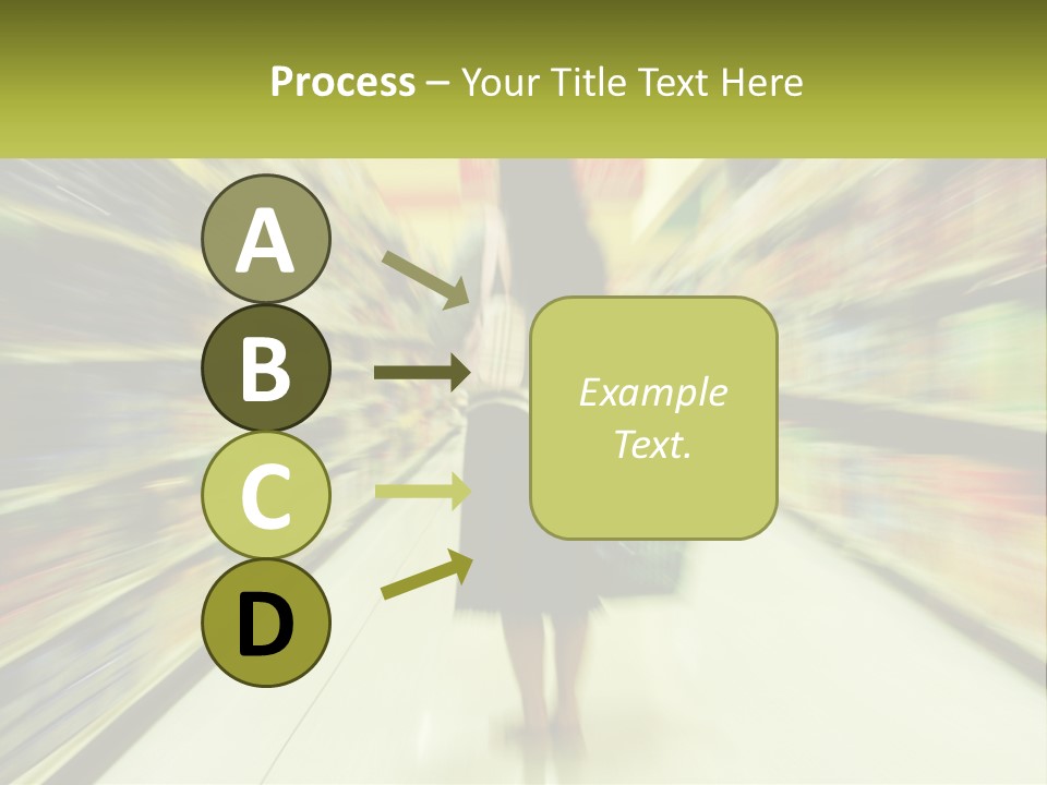 A Woman Is Walking Down A Grocery Aisle PowerPoint Template