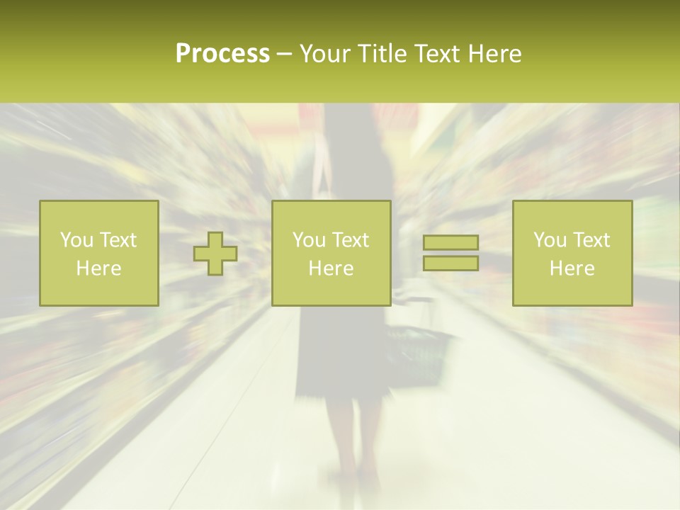 A Woman Is Walking Down A Grocery Aisle PowerPoint Template