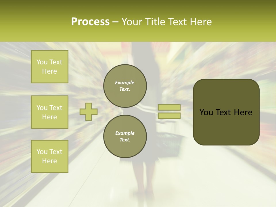 A Woman Is Walking Down A Grocery Aisle PowerPoint Template