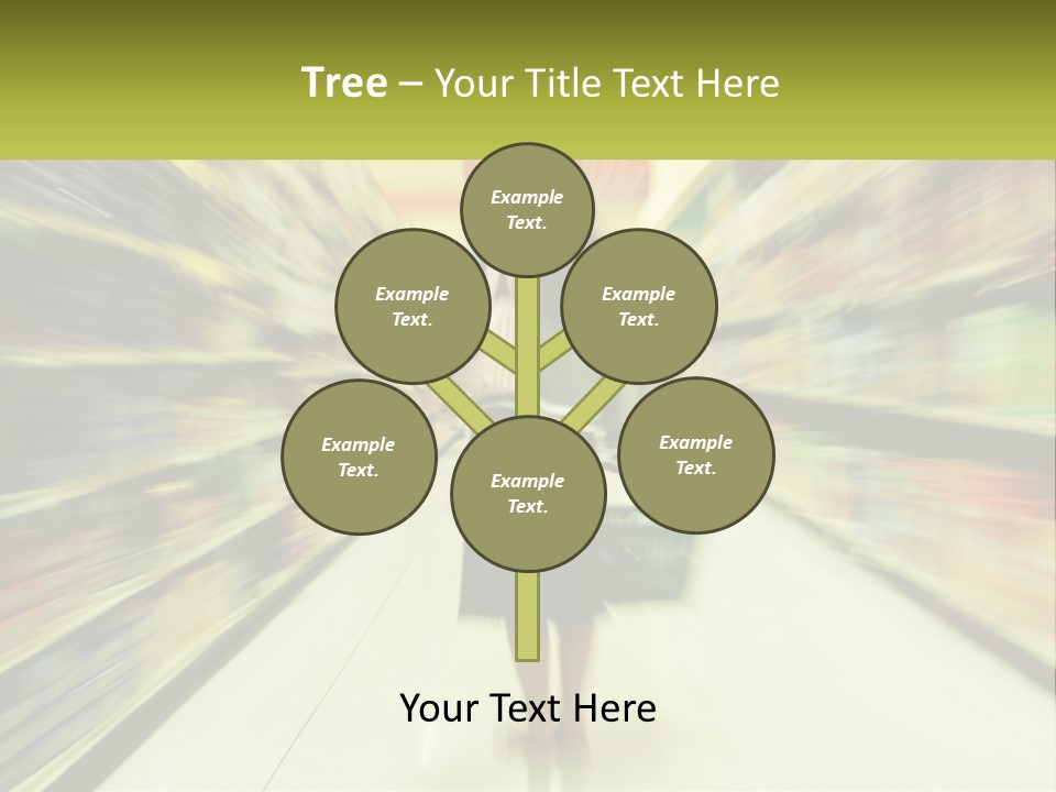 A Woman Is Walking Down A Grocery Aisle PowerPoint Template