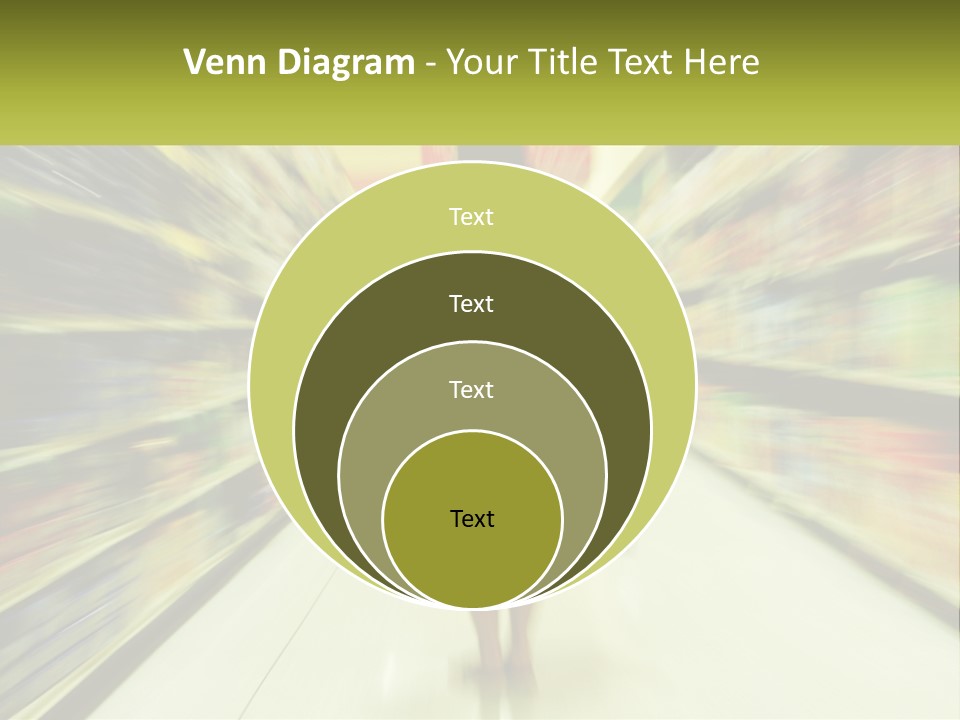 A Woman Is Walking Down A Grocery Aisle PowerPoint Template