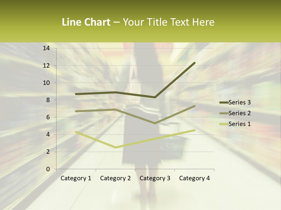 A Woman Is Walking Down A Grocery Aisle PowerPoint Template