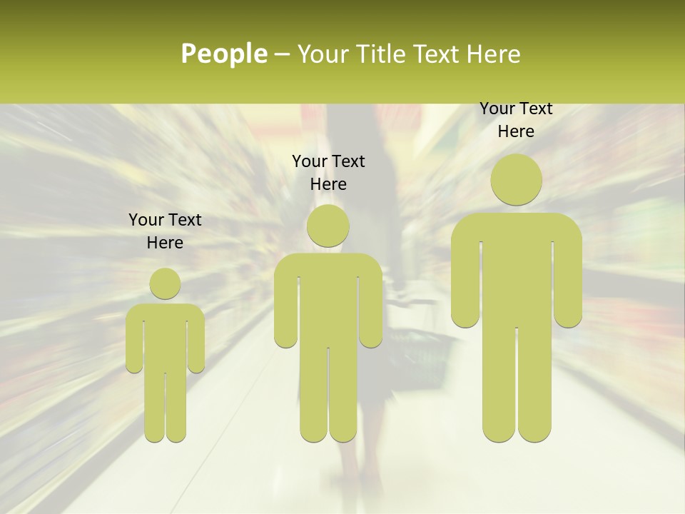 A Woman Is Walking Down A Grocery Aisle PowerPoint Template