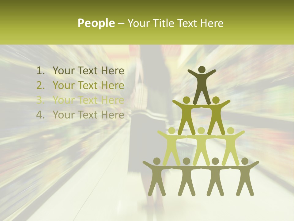 A Woman Is Walking Down A Grocery Aisle PowerPoint Template
