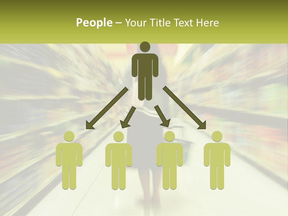 A Woman Is Walking Down A Grocery Aisle PowerPoint Template