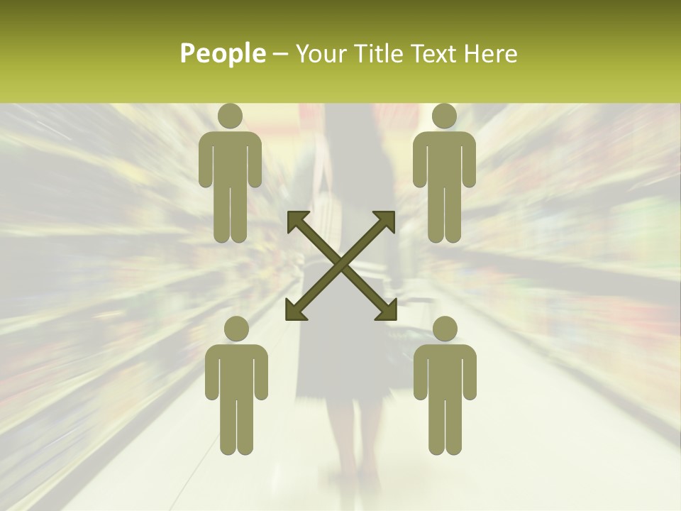 A Woman Is Walking Down A Grocery Aisle PowerPoint Template