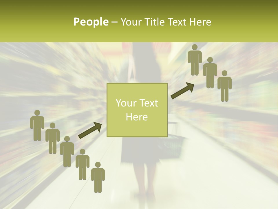 A Woman Is Walking Down A Grocery Aisle PowerPoint Template
