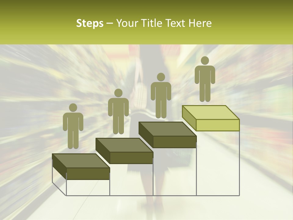 A Woman Is Walking Down A Grocery Aisle PowerPoint Template