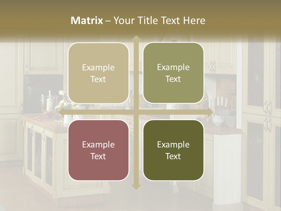 A Kitchen Filled With Lots Of Wooden Cabinets PowerPoint Template