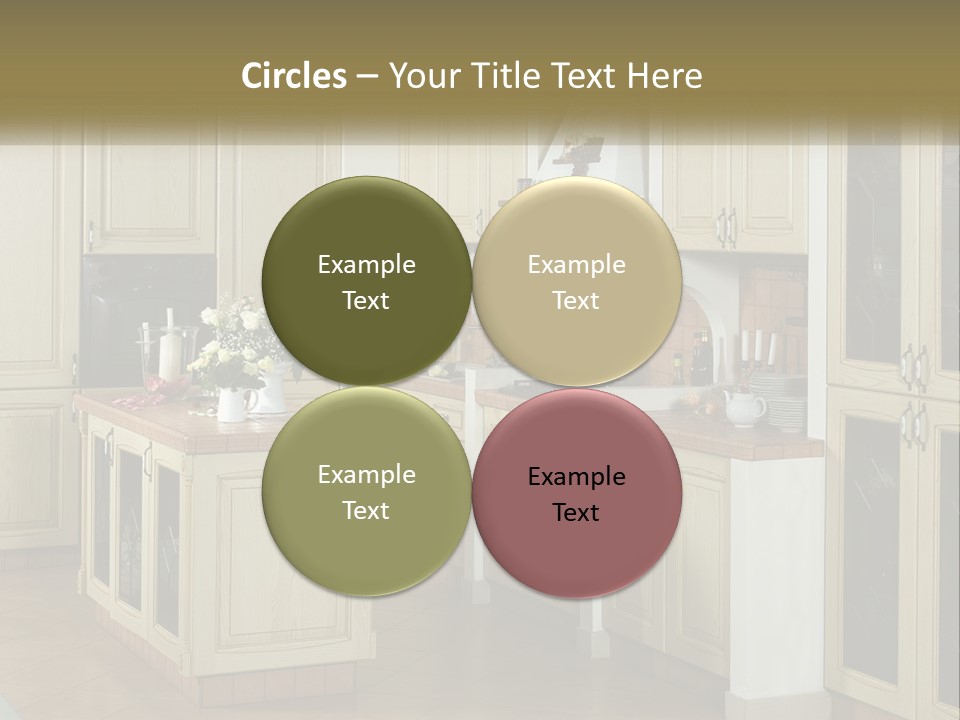 A Kitchen Filled With Lots Of Wooden Cabinets PowerPoint Template