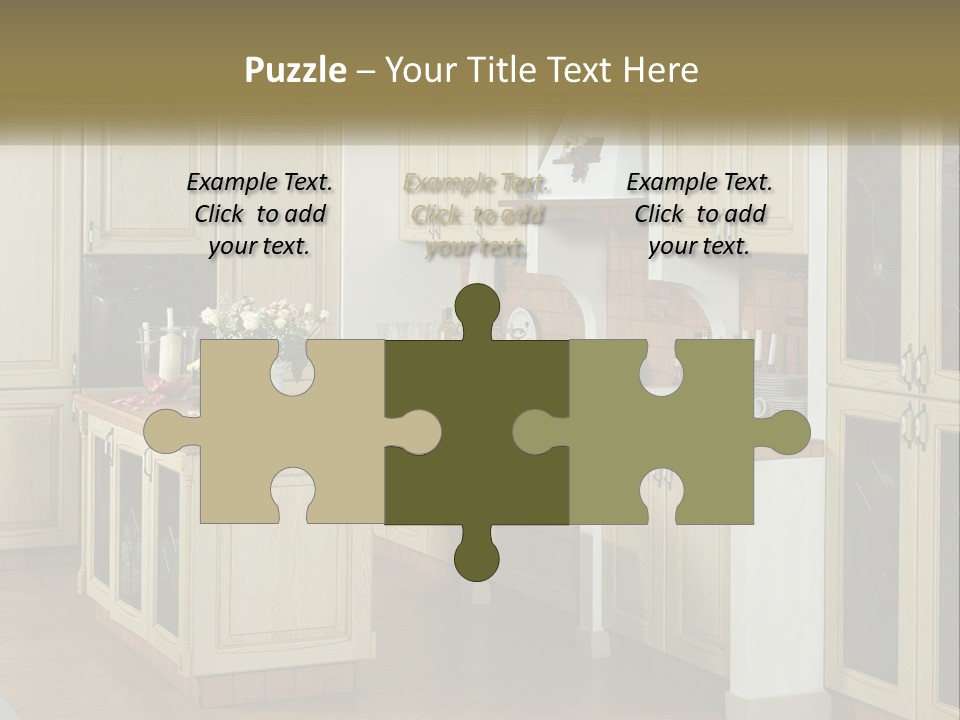 A Kitchen Filled With Lots Of Wooden Cabinets PowerPoint Template