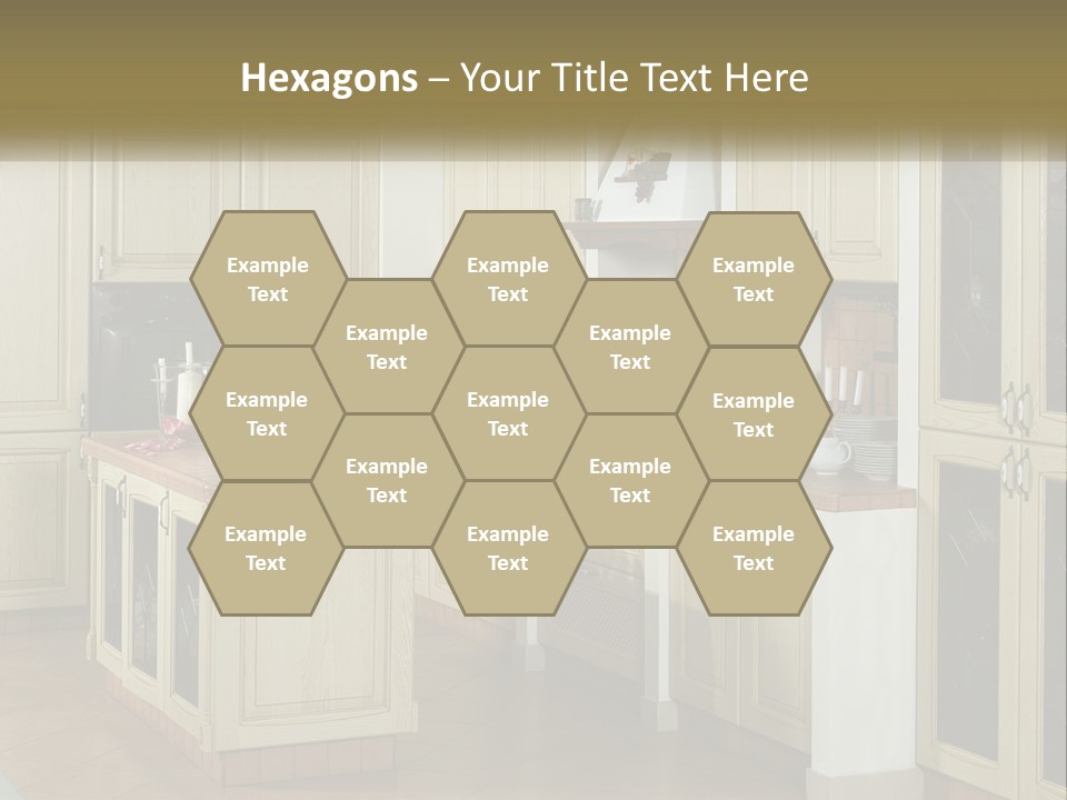 A Kitchen Filled With Lots Of Wooden Cabinets PowerPoint Template