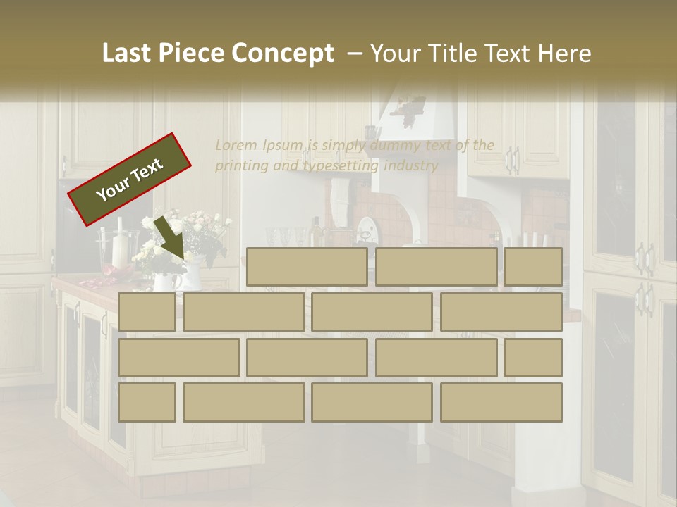 A Kitchen Filled With Lots Of Wooden Cabinets PowerPoint Template