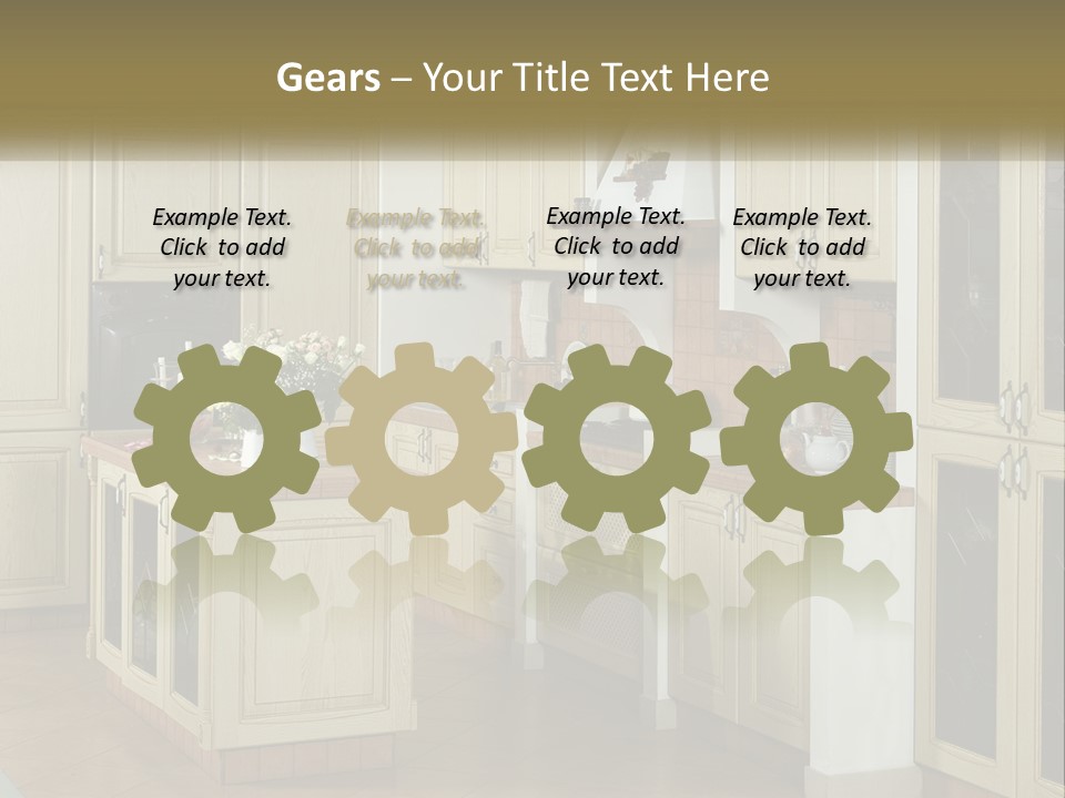 A Kitchen Filled With Lots Of Wooden Cabinets PowerPoint Template