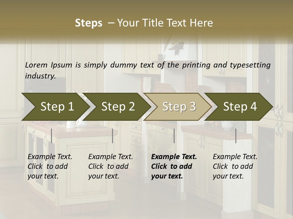 A Kitchen Filled With Lots Of Wooden Cabinets PowerPoint Template