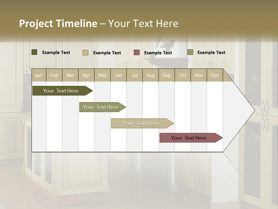 A Kitchen Filled With Lots Of Wooden Cabinets PowerPoint Template